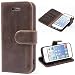 Produktbild Mulbess Handyhülle für iPhone SE Hülle, iPhone 5s Hülle, Leder Flip Case Schutzhülle für iPhone SE/iPhone 5s / iPhone 5 Tasche, Vintage Braun