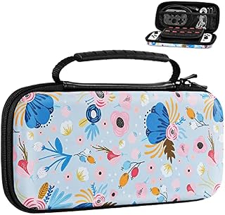 MoKo Carrying Case for Nintendo Switch OLED Model 2021 / Switch, Soft PU Portable Travel Bag Protective Storage with 10 Game Card Slots, Travel Bag for Switch Console & Accessories, Pokeball