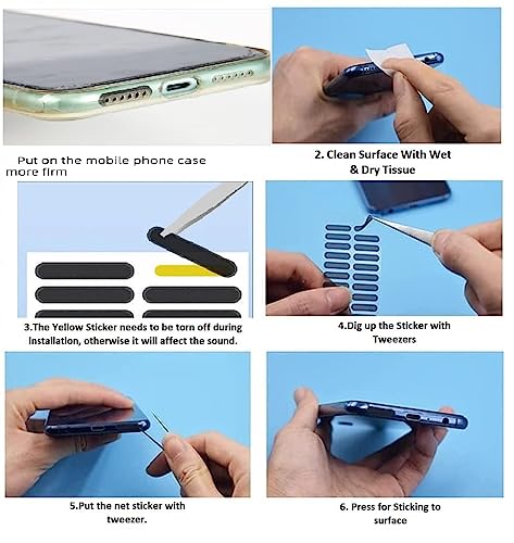 Image of BWOGUE Mobile Phone Dust Proof Net Stickers Speaker Mesh Anti Dust Proof Self Adhesive Protector for Universal Phones iPhone & Android & Keypad Phones Speakers (Short 14 & Long 10 = 24Pcs)