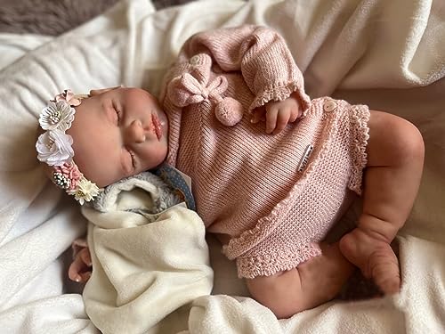 Pinky Reborn 20Inch 50cm Reborn Baby Dolls Girl Soft Silicone Bath Toys Real Life Sleeping Baby Dolls Newborn Baby Doll Best Xmas Gifts for Children - Image 3