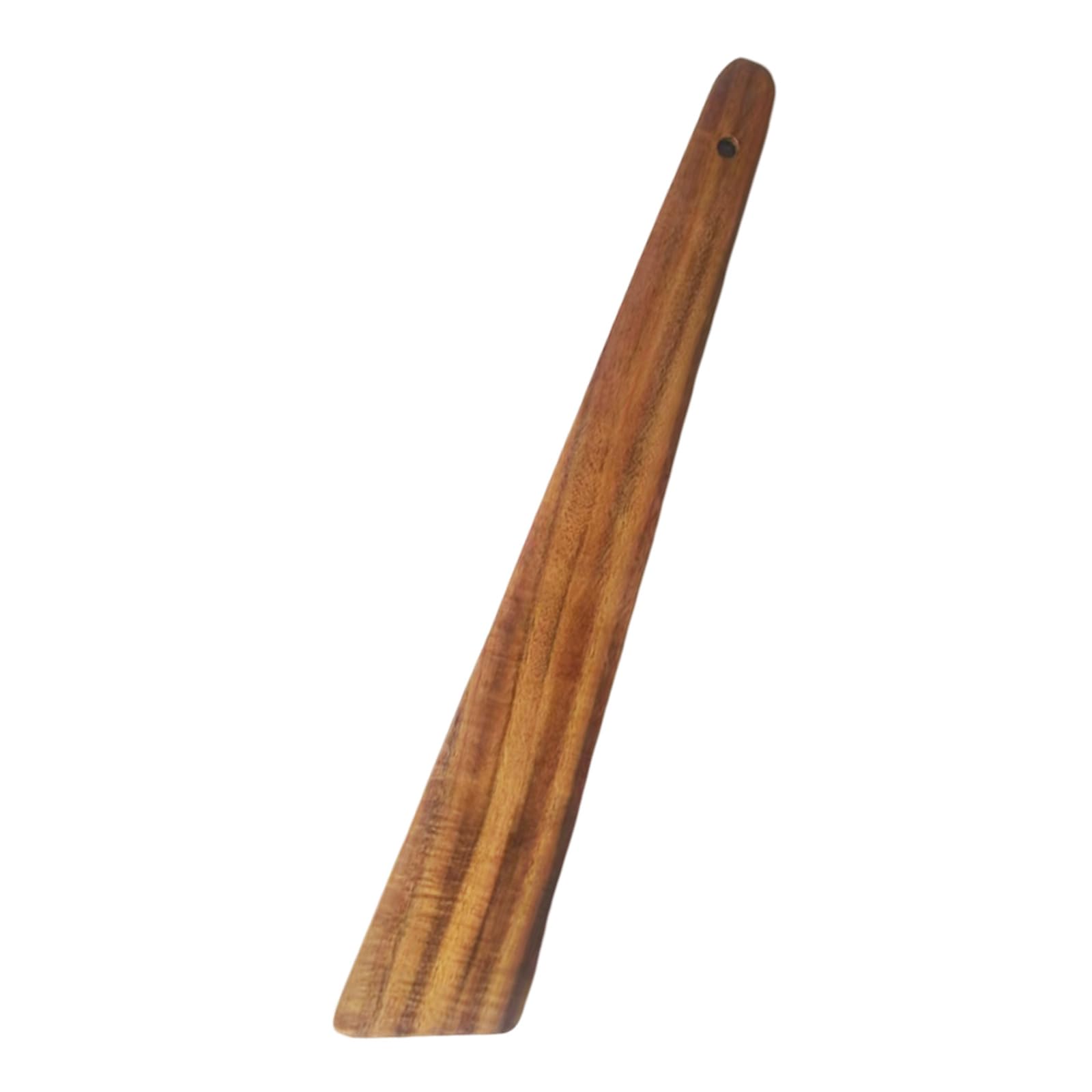 12 Inch Natural Teak Wood Spatula, Non-Toxic Flat Turner Scraper for Cast Iron, Sourdough, Eggs, Pancakes, Multi-Purpose Spurtle Crepe Spreader, Solid Hardwood Kitchen Utensil