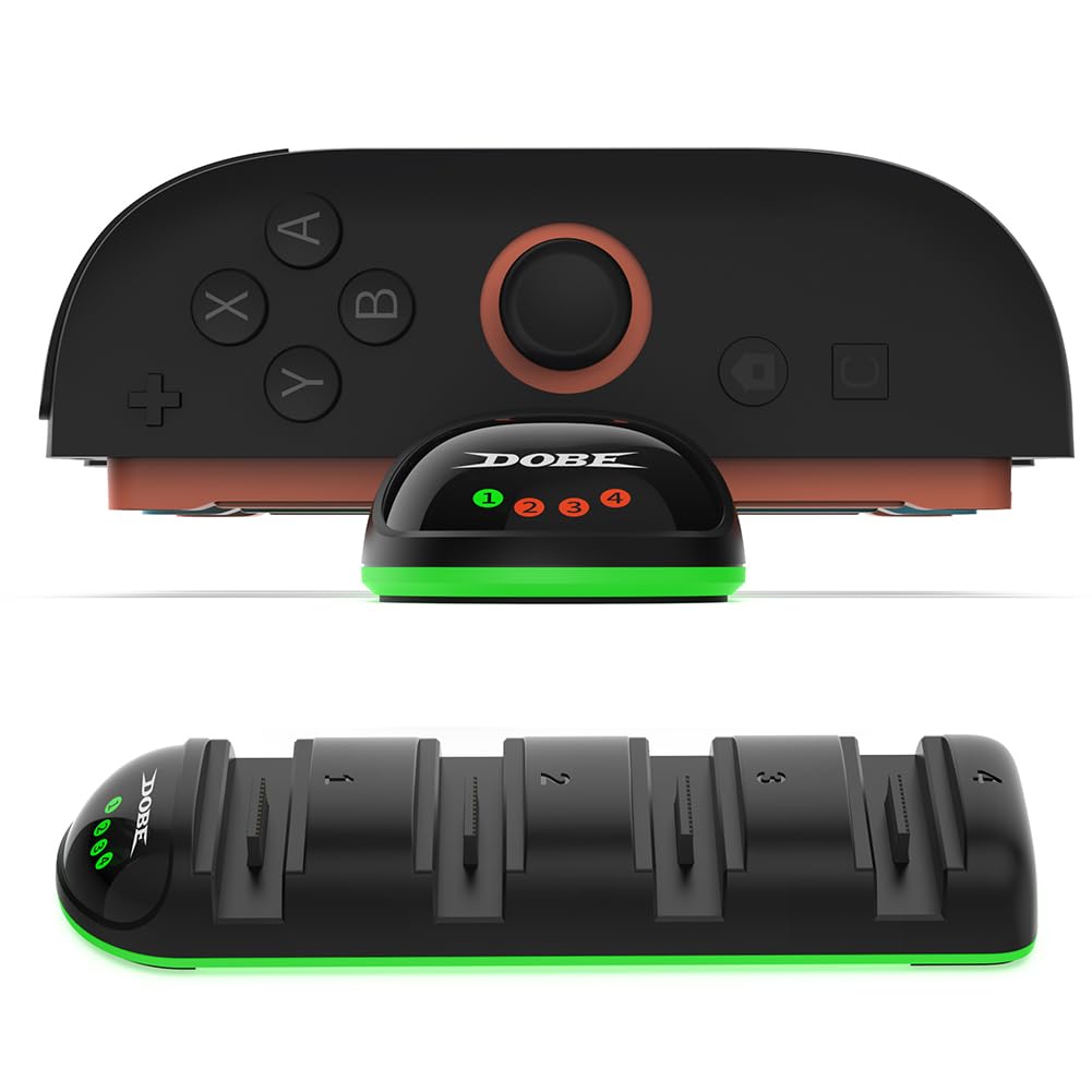 Ładowarka 4 w 1 do przełącznika 2 stacji ładującej LED do kontrolera Joy-Con szybkie i bezpieczne ładowanie