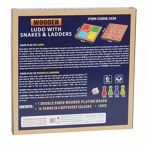 Juego de mesa 2 en 1 Ludo y Serpientes y Escaleras de madera miniatura 7