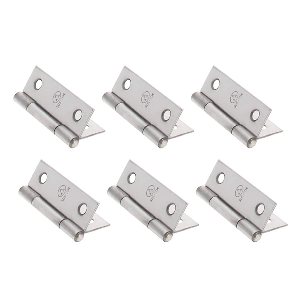 Nvsfzgiyg One Color Hinge,Hinges,Hardware, 50X38x1.2mm Cabinet Box Mini Window Metal Butt Stainless Steel For Furniture Dresser Decoration Silver Tone 6Pcs