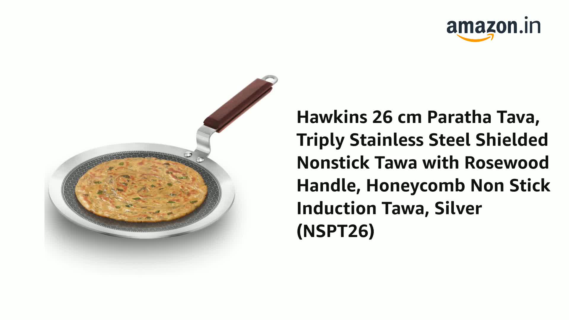 Hawkins 26 cm Paratha Tava Triply Stainless Steel Nonstick Tawa