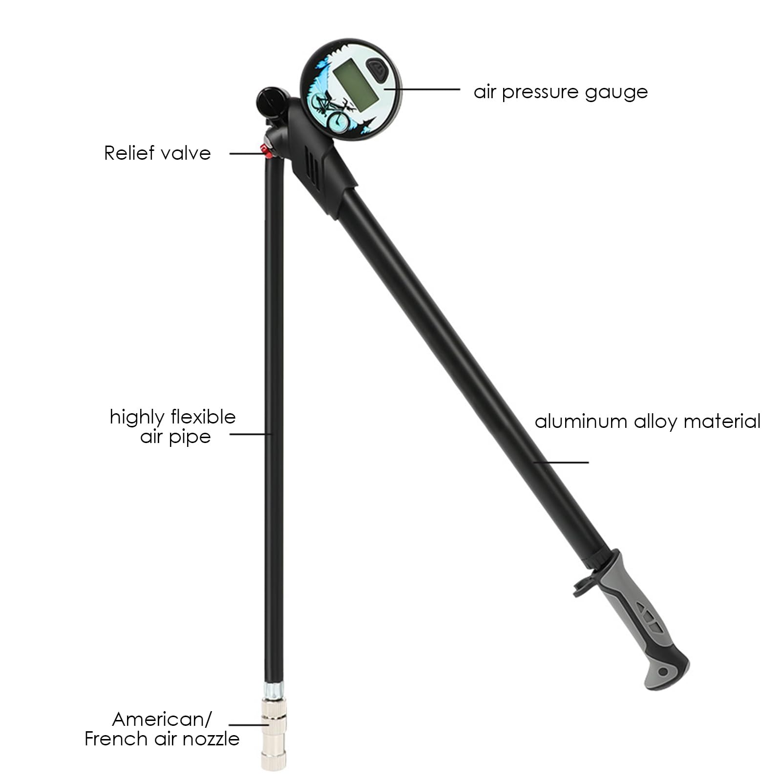 Pompa manuale per gonfiare pneumatici, portatile, universale, pompa Schrader con valvola Presta, pompa per bici da strada e mountain bike