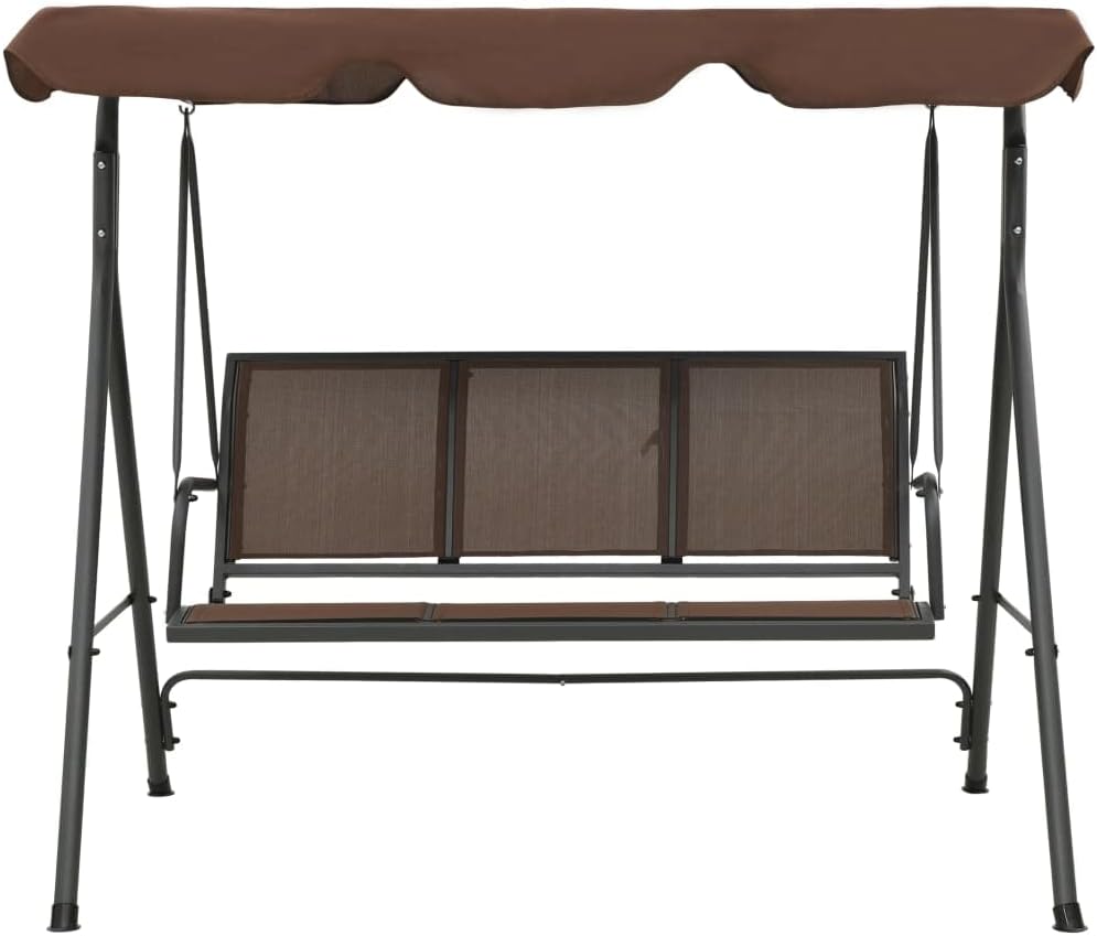 Patio Swing Chair,Weather Resistant Canopy, for Outdoor,Balcony,Garden, Porch,Deck and Poolside,Garden Swing Bench with Canopy Coffee