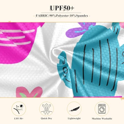 Cactus Flower White Boy's Rash Guard Swim Shirt Long Sleeve Sun Shirt for Beach Pool Sport UPF50+4