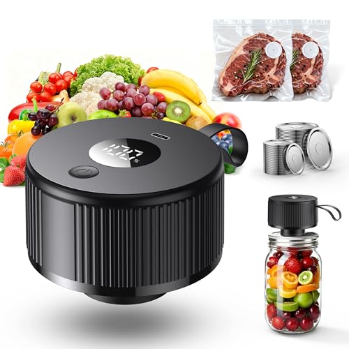 Upgraded 3-in-1 Electric Mason Jar Vacuum Sealer Kit for Mason Ja...