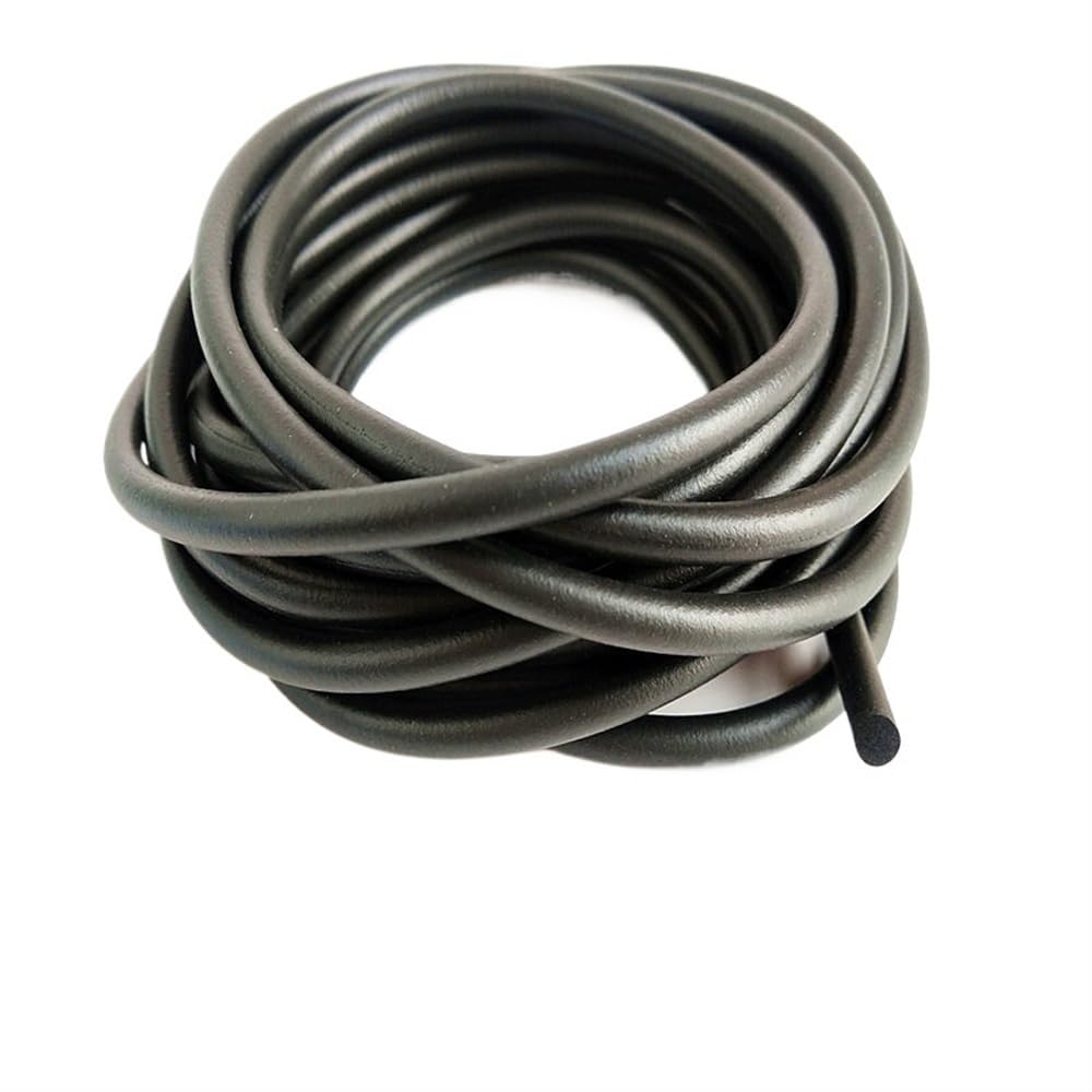 Anyaciy One Color Weather Stripping Seal 2M Black Foam Round Sponge Cord, Diameter 2-14Mm Epdm Rubber Gasket Trim Seal, Thick Weather Stripping 1 Piece(7Mm)