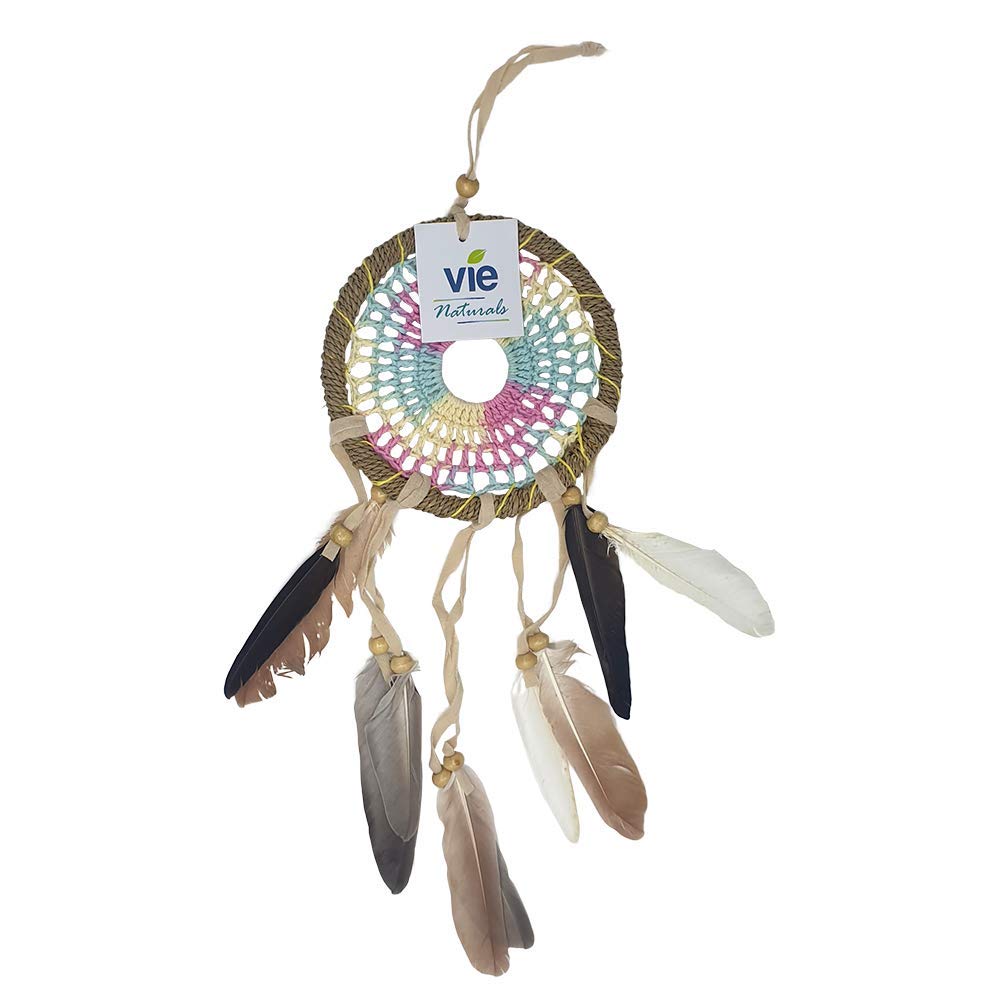 VIE Naturals Crochet Dream Catcher, 12cm, Rainbow
