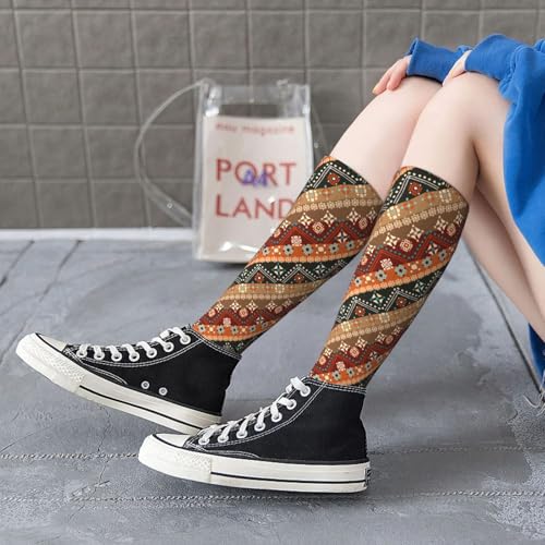 Image of Knee High Socks for Women Girls Fashion Women's Festival Stockings for Casual Running Work Travel