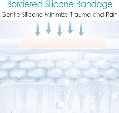 Miniatura 3 de GoToHere Vendajes de incisión de rodilla de silicona con adhesivo suave para heridas, vendaje impermeable, absorbente de cadera, barrera de agua,