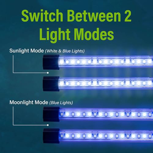 Image of GloFish 10-Inch LED Light Sticks for Fish Aquariums Up to 20 Gallons, 2 Count, with White and Blue LED Lights