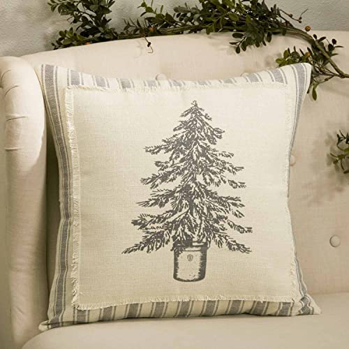 Piperclassicssketchedtreethrowpillowcover18lx18wprintedchristmastreegraycreamtickingstripeaccentpillowfarmhouseholidayseasonaldecor  Urban Country Home Decor Piper classics sketched tree throw pillow cover 18 l x 18 w printed christmas tree gray cream ticking stripe accent pillow farmhouse holiday seasonal decor  urban country home decor
