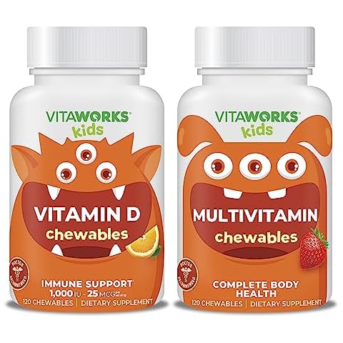 VitaWorks Kids Vitamin D3 1000 IU Chewables + Multivitamin Chewables Bundle Cover