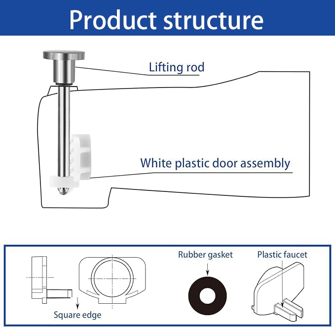 2pcs Tub Spout Diverter Repair Kit, Including 2 Diverter Valve Stems 2 Seals And Diverter Gates Shower Diverter, Fix Leaky Tub Faucet Repair Kit Bathtub Spout Repair Kit., Bathtub & Shower Diverter - View #5