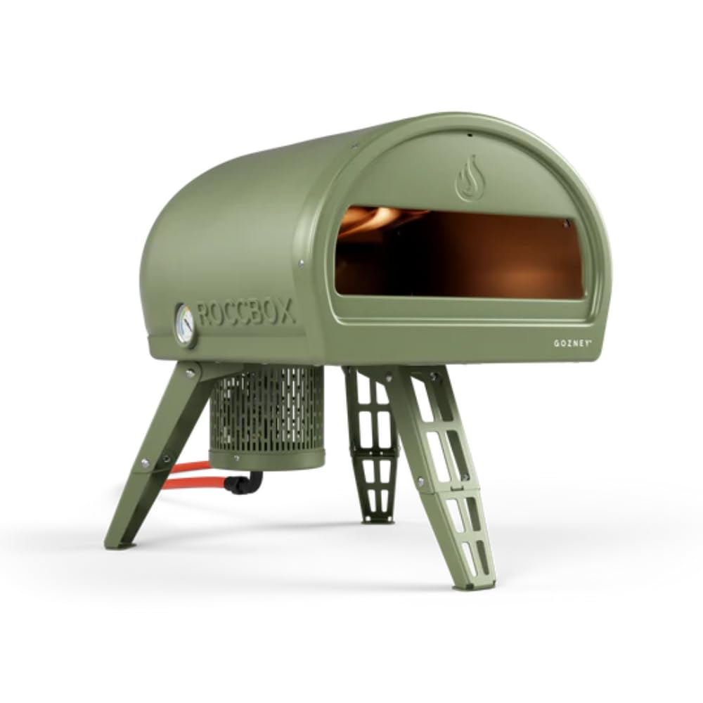 Gozney Roccbox, Gas Burner, Monochrome Olive, makes 12' pizza Olive Green