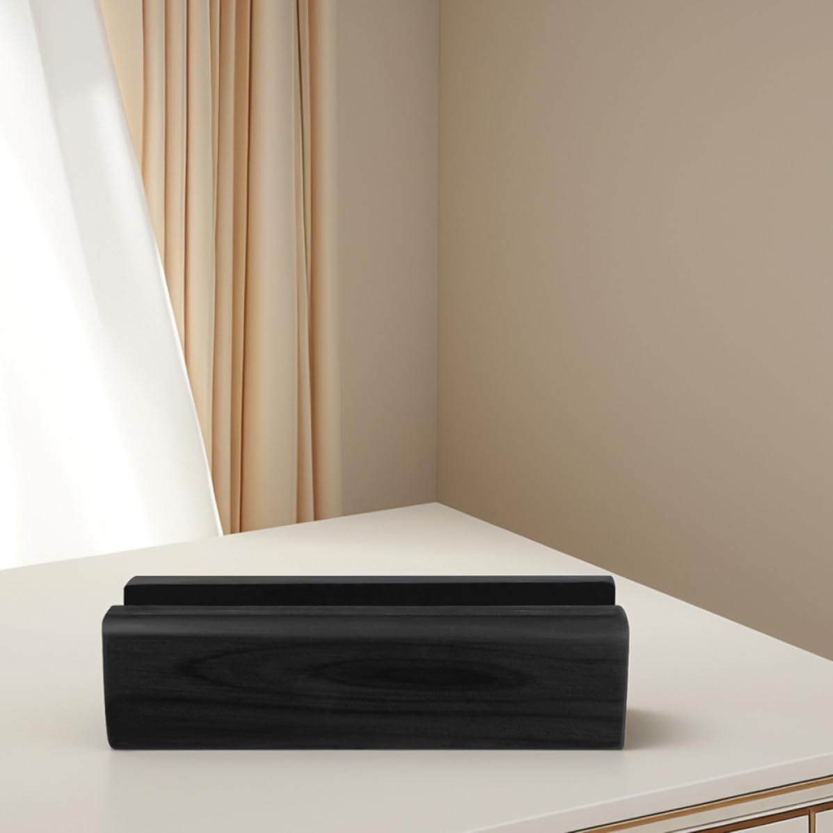 Abaodam Wooden Floor Mirror Rack with Reliable Support and Antislip Base Minimalist Black Floor Mirror Stand for Bedroom and Living Room Pedestal
