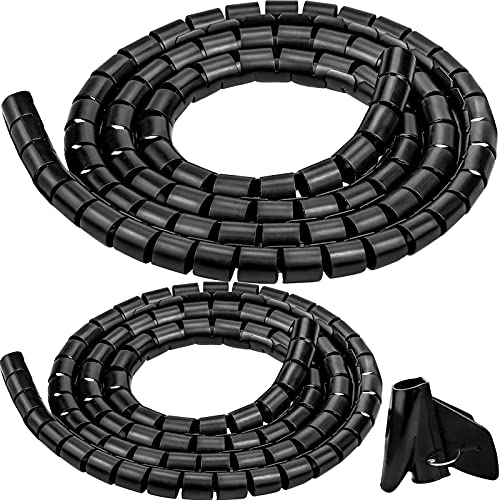 Winfred 2 Pcs Manguera Flexible para Cables, Organizador de Cables Negro, Fundas para Cables, Organizador y Protector de Cables para TV,...
