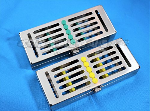1 German Dental Autoclave Sterilization Cassette Rack Box Tray for 5 Instrument with Rack