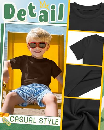 Image of Oakgarden 3 Pack Toddler Boys Crewneck T Shirts | 18M-5T, Short Sleeve Solid Tees, Soft Basic Tops, Baby Summer Clothes, Daycare, Preschool, Playdates, Daily Wear
