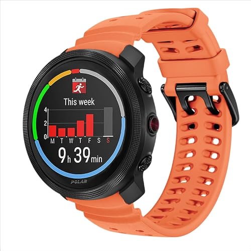 GIOPUEY Correas Compatible con Polar Vantage M3, Suave Silicona La Correa [Resistente al Desgaste] [Transpirable] Pulsera - Orange