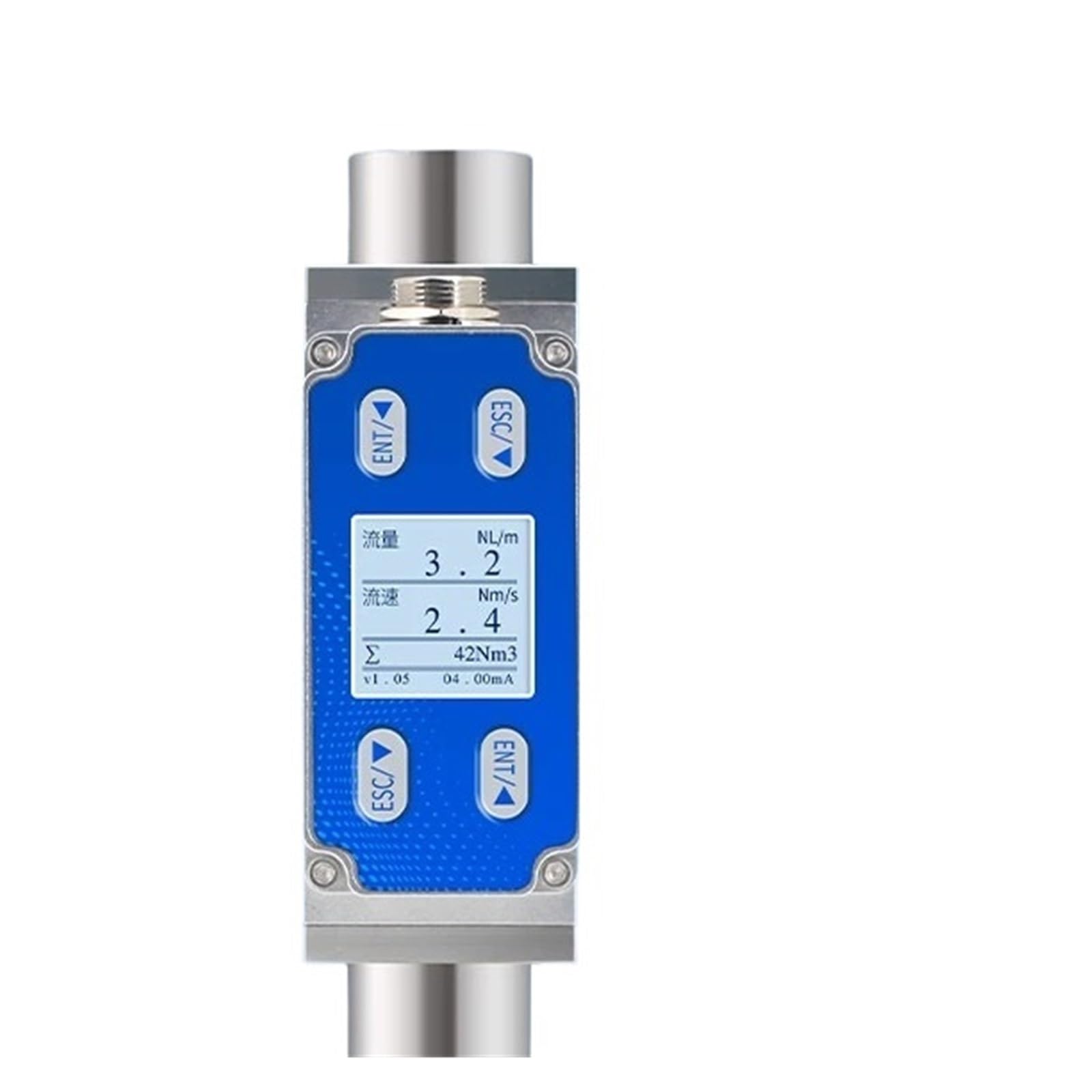 BALYDLUL Thermal Gas Mass Flowmeter Portable Pipeline Intelligent Flow Sensor(DN25)