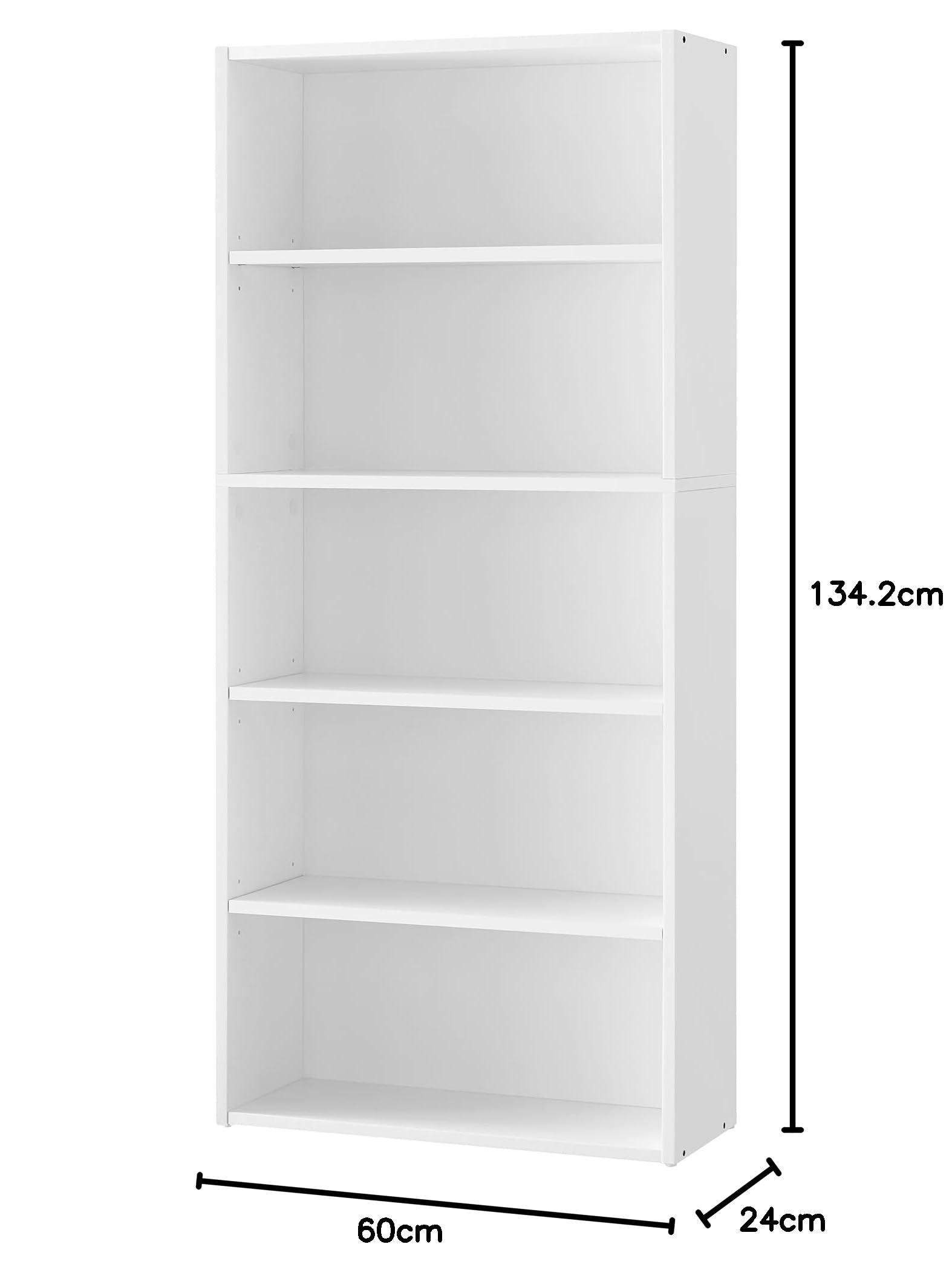 VASAGLE Scaffale a 5 Ripiani, Libreria, Scaffalatura Portaoggetti, Organizzatore con Scomparti, Ripiani Aperti e Regolabili, per Soggiorno, Ufficio, Camera da Letto, Bianco Nuvola LBC165T14