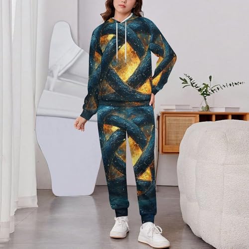 Boy's Girl's Hooded Tracksuit Pullover Sweatshirt Jogging Pants Sweatsuit, Celtic Knot Galaxy Universe2