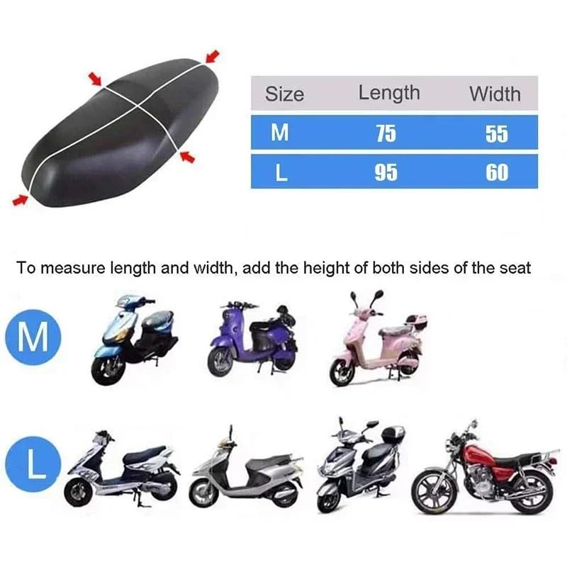 Funda universal para asiento de motocicleta scooter cojín protector impermeable 5