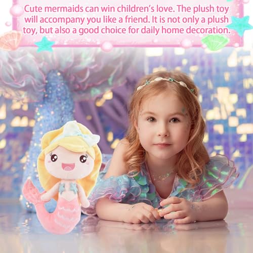 WELLXUNK Meerjungfrau Plüsch Spielzeug, Soft Toys, Kuscheltier, Plushies, Geschenke für Mädchen