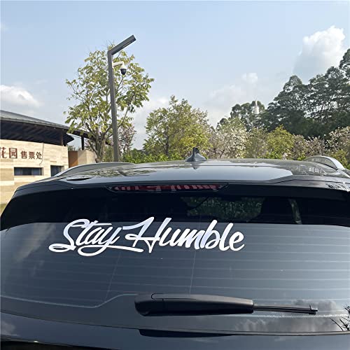 Image of Car Stickers for Stay Humble Auto Front Rear Windshield Window Decal Vans Truck Window Tail Decoration (White, 200x50mm)