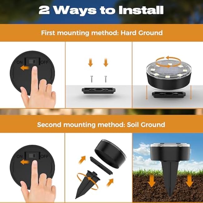 Mini Solar Ground Lights, 12 Pack Solar Lights Outdoor Waterproof, Upgraded LED Flat Landscape Lighting for Outside Pathway Garden Patio Yard Driveway,Cold White