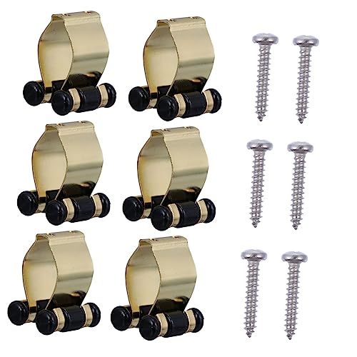 balacoo Fishing Rod Clamp Wall-mounted Rod Keeper 6 Clips for Billiard and Fishing Pole