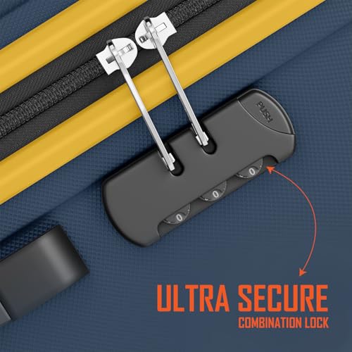 Image of Safari Genius Alley Set of 3 (Cabin+ Medium + Large) Trolley Bags Hard Case Polypropylene, 4 Wheels, 360 Degree Wheeling Luggage, Travel Bag, Suitcase for Travel, Trolley Bags for Travel, Navy