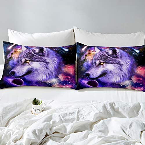 Housse de couette galaxy wolf pour la décoration de chambre garçon espace - 4