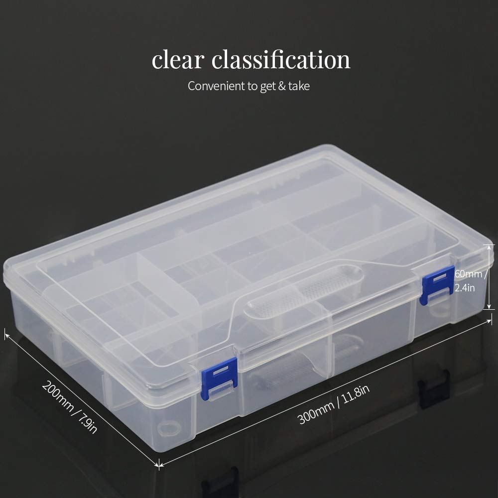 Scatola portaoggetti in plastica con scomparti multipli organizer per strumenti di gioielli componenti elettronici Contenitore per attrezzatura da pesca per una facile organizzazione