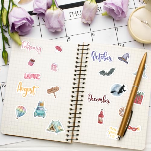 Image of 316Pcs+ Seasonal Planner Stickers Sheets Holiday Planner Scrapbook Stickers for Planners Adults Multicolor Waterproof Scrapbook Sticker for Scrapbooking Journaling DIY Crafts Daily Life Party Supplies