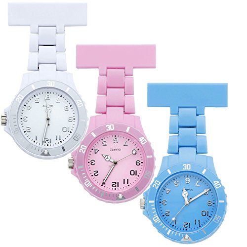Uhren Einfache Schwesternuhren Candy Farbe Krankenschwesteruhr FOB-Uhr Silikon Hülle Pulsuhr Pflegeuhr Brosche Taschenuhr Ansteckuhr Analog