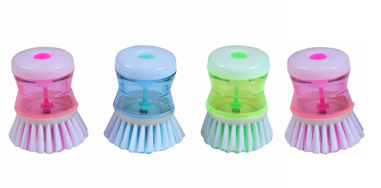 Kusum Seller Dish/washbasin Plastic Cleaning Brush with Liquid soap Dispense Multicolored-Pack of 3 (B08WWKN7R8) Amazon Price History, Amazon Price Tracker