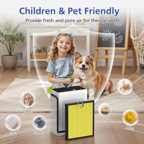Image of Vital 200S Replacement Filter Compatible with LEVOIT Vital 200S and Vital 200S-P Air Purifi-ers, 3-IN-1 HEPA Air Filter and Activated Carbon Filter for Pet Care, for Vital 200S-RF, Yellow (2 Pack)