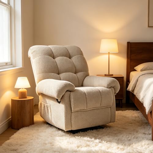 Sillón reclinable con bolsillo lateral camel miniatura 1