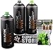 Montana BLACK Sprühdosen Set black 3x400ml + Ersatzsprühköpfe