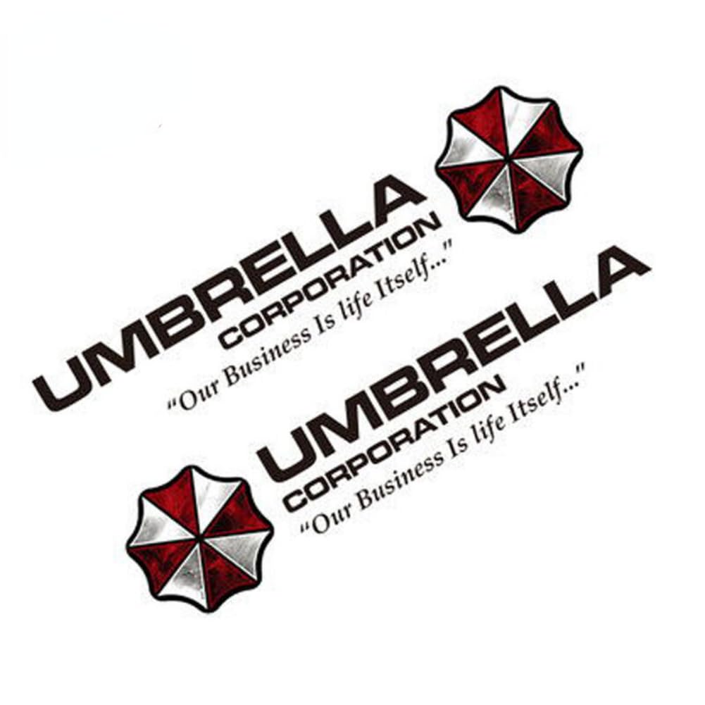 Umbrella Corp Auto-Aufkleber, Vinyl, reflektierend, für Auto, LKW, Tür, Seiten-Emblem, 72 cm, Schwarz, 2 Stück