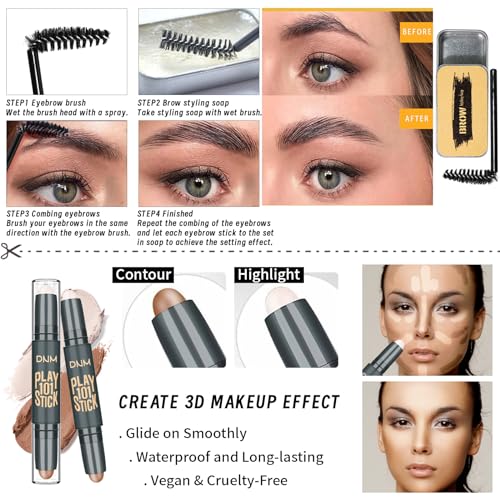 YBUETE-All-in-One-Makeup-Set-for-Women-Girls-Teen-Full-Kit-Makeup-Gift-Multipurpose-Makeup-Set-Eyeshadow-Foundation-CC-Cream-Face-Primer-Eyebrow-Soap-Mascara-Eyeliner-Lip-Gloss-Set-Counter-Stick Ybuete All In One Makeup Set For Women Girls Teen Full Kit Makeup Gift Multipurpose Makeup Set Eyeshadow Foundation Cc Cream Face Primer Eyebrow Soap Mascara Eyeliner Lip Gloss Set Counter Stick