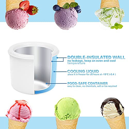 Eismaschine | 1,5 L hausgemachtes Eis, Sorbet, Frozen Jogurth | Speiseeismaschine für 2-4 Personen in 30 Minuten fertig… – Bild 5