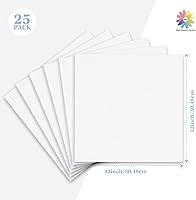 Vista 2 de Mat Board Center, paquete de 25 hojas de cartón corrugado de 12 x 12 pulgadas, 1/8 de pulgada de grosor, cartón plano para correo, envío de paquete