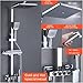 Display Thermostatic Black Bath And Shower Faucet Set Bathtub Tap With Bathroom Shelf Water Flow Produces Electricity(Chrome 4)