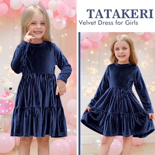 Toddler Velvet Dress Baby Girl Winter Dress Little Girls Long Sleeve Round Neck Fall Winter Party Outfits Casual2